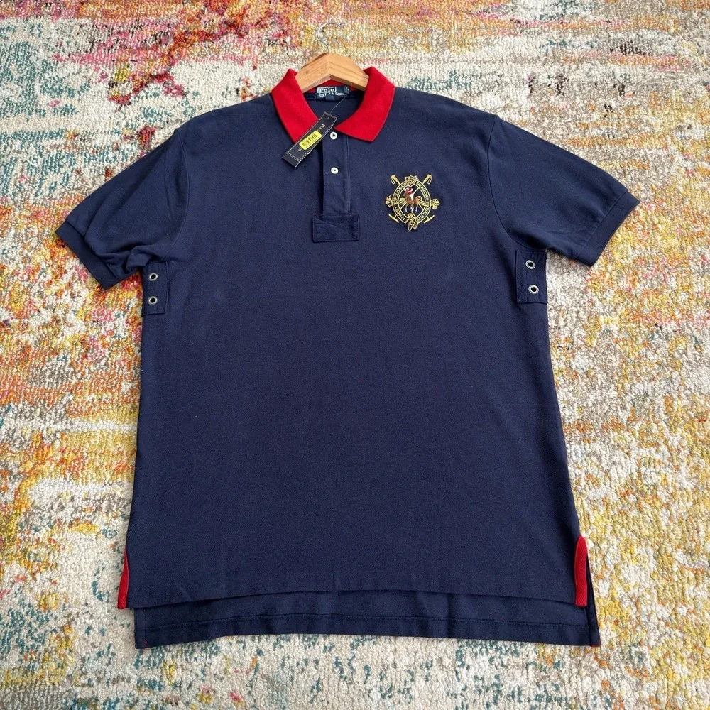 Vintage Polo Ralph Lauren New York Crest Logo Polo Shirt Mens Large